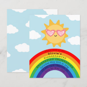 Papier Jote Invitation de diplôme Sun et Rainbow Budget p