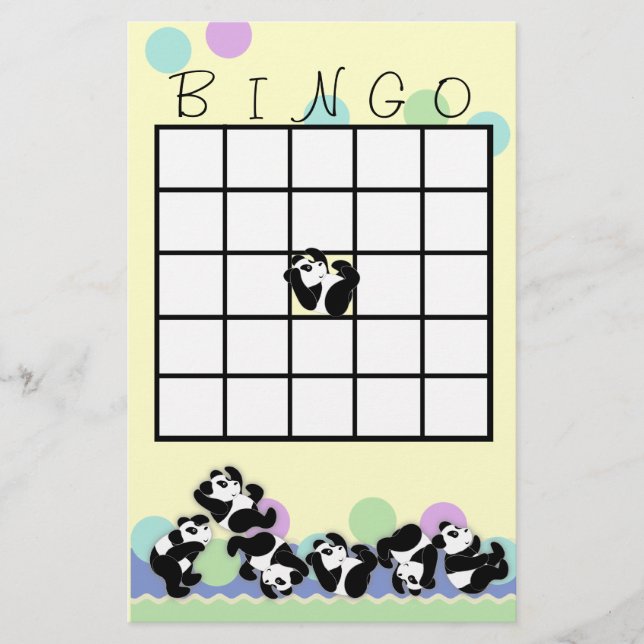 Papier Jouer Panda Bingo (Devant)