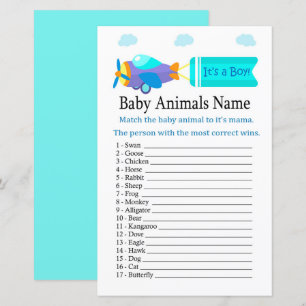 Papier Jouet Aéronefs Bébé Animaux Nom Jeu