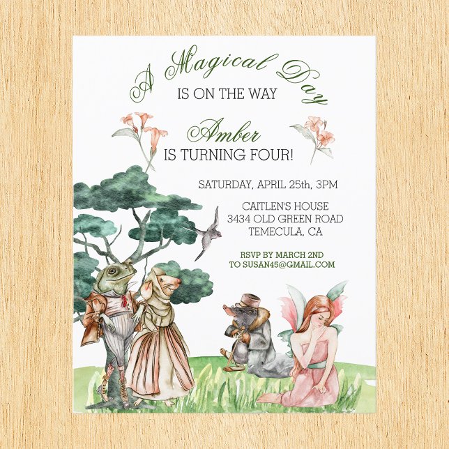 Papier Jour magique Thumbelina FairyTale Invitation (Créateur téléchargé)