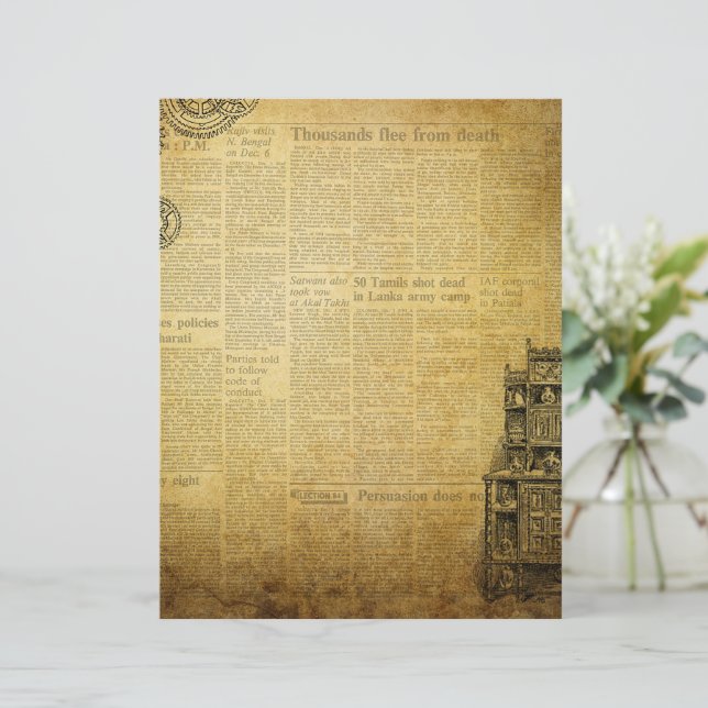 Papier journal à vapeur vintage (Debout devant)