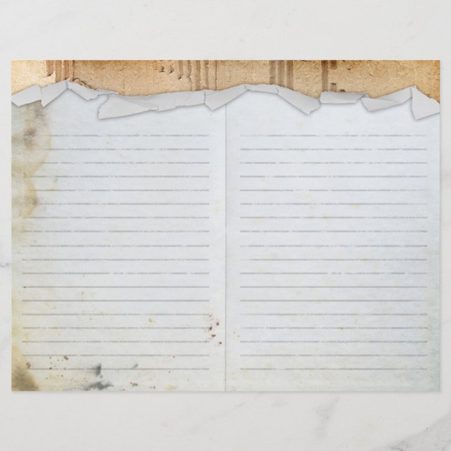 Papier journal du bloc-notes à bords arrondis vint (Devant)