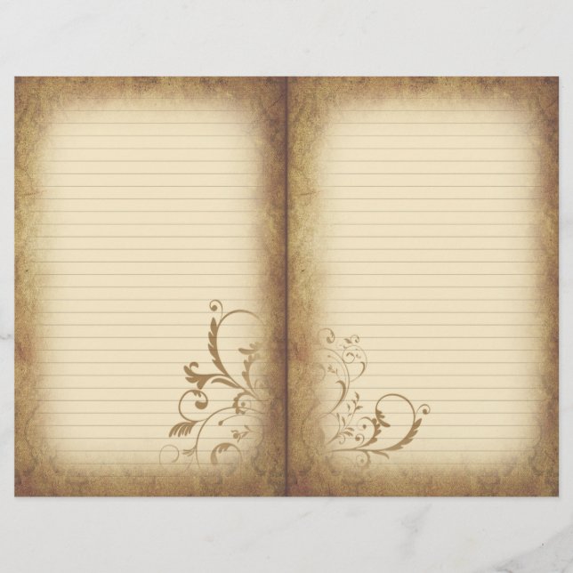 Papier journal vieilli style victorien (Devant)