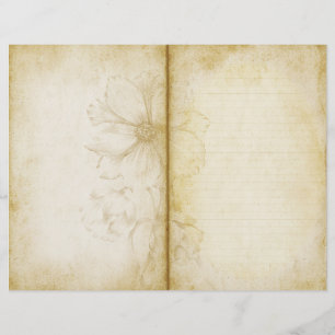 Papier journal vintage Floral de style antique
