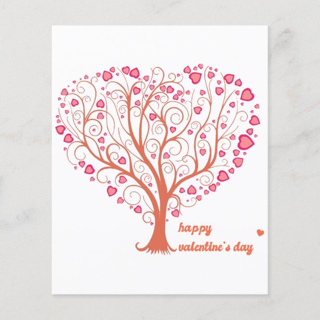 Papier Joyeuse Saint Valentin au coeur de l'arbre (Devant)