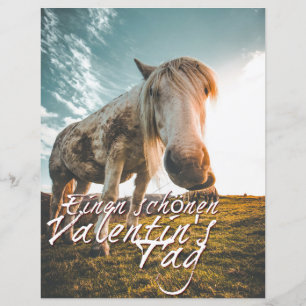 Papier Joyeuse Saint-Valentin avec cheval qui regarde