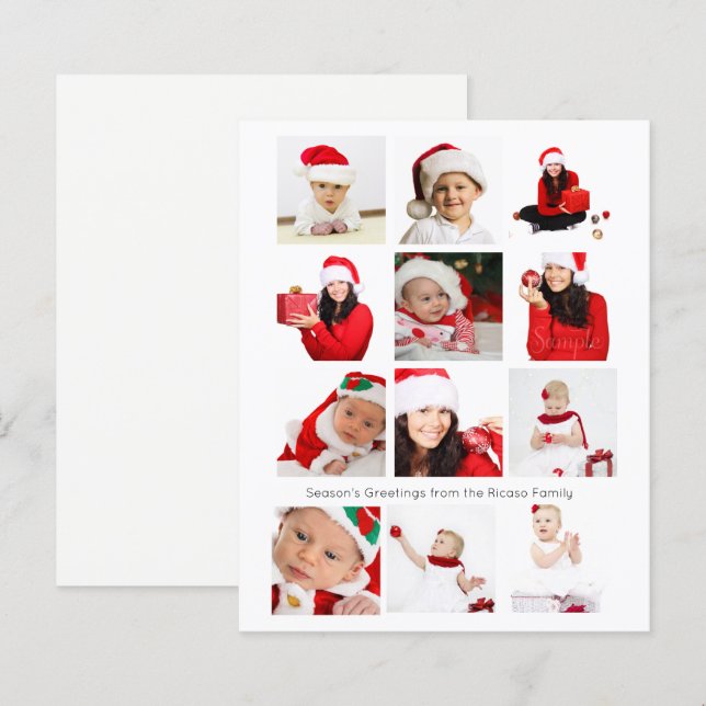 Papier JOYEUSES FÊTES DU BUDGET Douze photos personnalisé (Devant / Derrière)