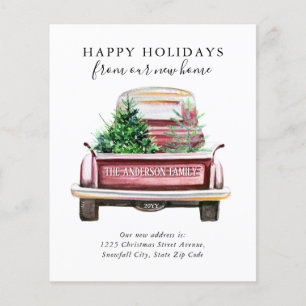 Papier Joyeuses Fêtes Nouveau Accueil Camion Rouge Vintag