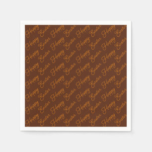 Papier Joyeuses Pâques écriture Orange sur Serviette en P