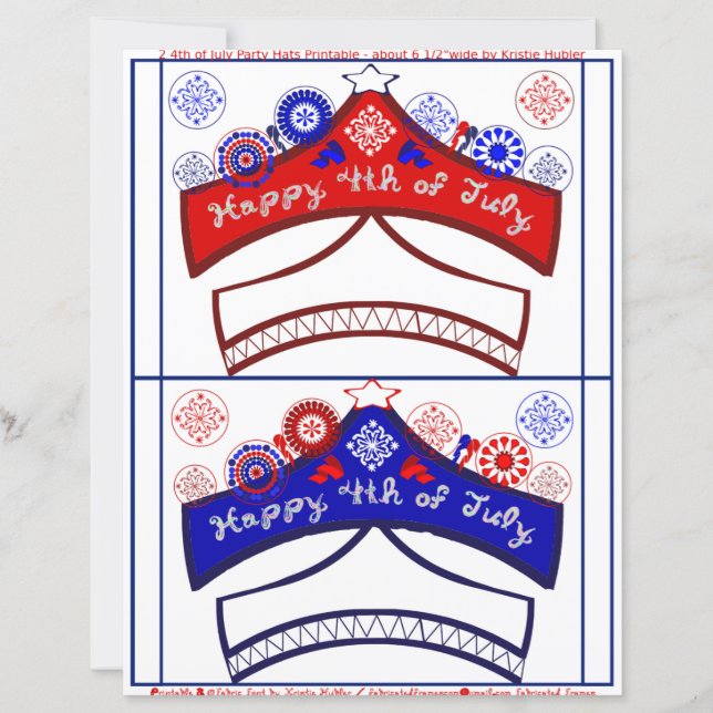 Papier Joyeux 4 juillet Red White Blue Party Casquettes a (Devant)