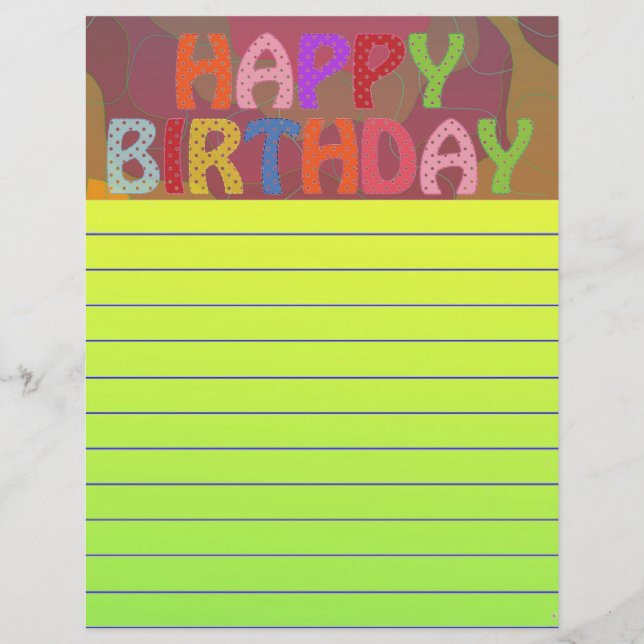 Papier Joyeux anniversaire (Devant)