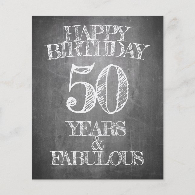 Papier Joyeux anniversaire - 50 ans et fabuleux (Devant)