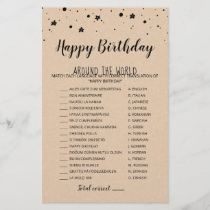 Papier Joyeux Anniversaire autour du monde Jeu d'annivers