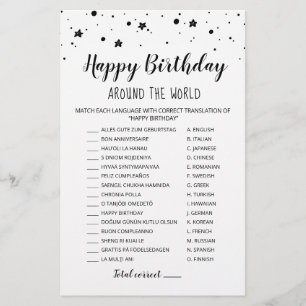 Papier Joyeux Anniversaire autour du monde Jeu d'annivers