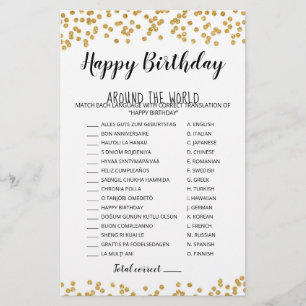 Papier Joyeux Anniversaire autour du monde Jeu d'annivers