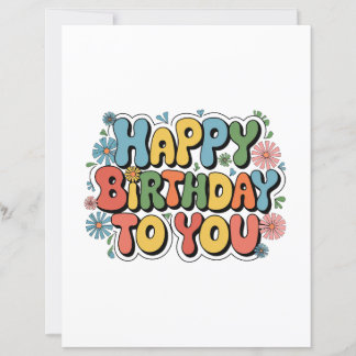 Papier Joyeux Anniversaire Floral Groovy
