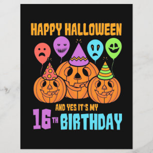 Papier Joyeux Halloween 16ème anniversaire