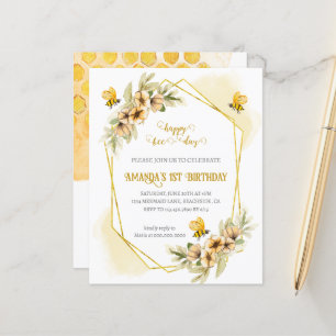Papier Joyeux Jour d'Abeille Première Invitation Annivers