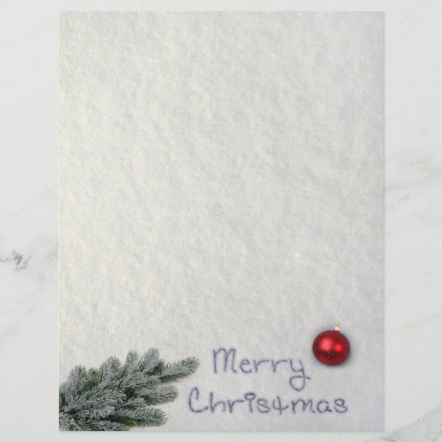 Papier Joyeux Noël écrit dans la neige (Devant)