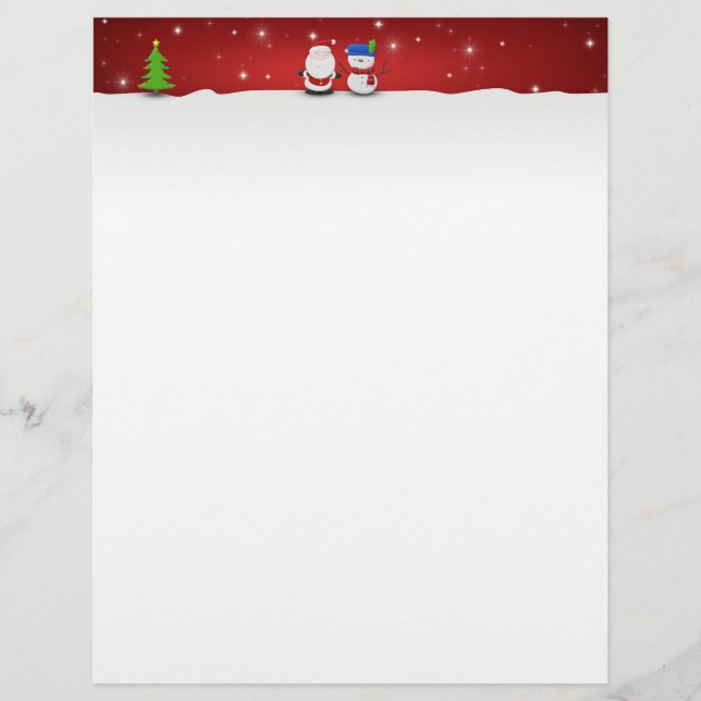 Papier Joyeux Noël Snowman et Père Noël (Devant)