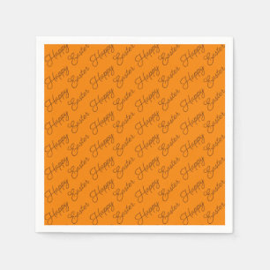 Papier Joyeux Pâques écriture Brown sur serviette en papi