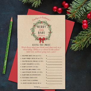 Papier Joyeux Petit Baby shower De Noël Devinez Le Prix