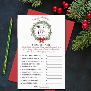 Papier Joyeux Petit Baby shower De Noël Devinez Le Prix