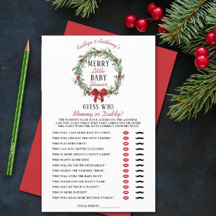 Papier Joyeux Petit Baby shower de Noël Devinez Qui Joue