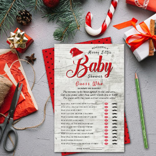 Papier Joyeux Petit Baby shower de Noël Devinez Qui Joue