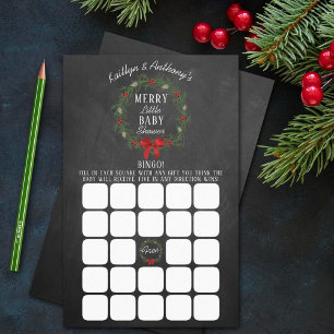 Papier Joyeux petit Baby shower de Noël Jeu de Bingo