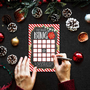 Papier Joyeux petit Baby shower de Noël Jeu de Bingo