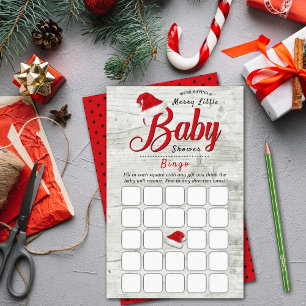 Papier Joyeux petit Baby shower de Noël Jeu de Bingo