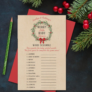 Papier Joyeux petit Baby shower de Noël Mot