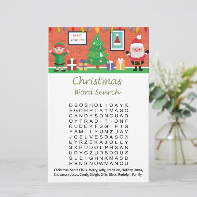 Papier Joyeux santa claus noël mot recherche jeu (Debout devant)