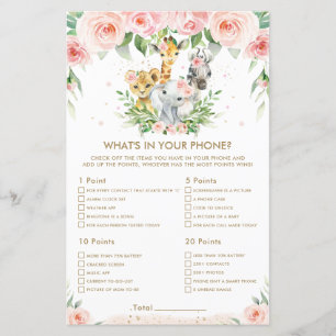 Papier Jungle Animaux Floral What's In Your Phone Game