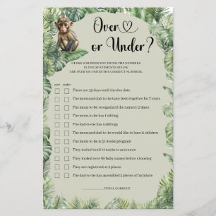 Papier Jungle Safari Animaux La verdure au-dessus ou en-d