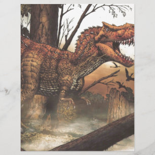 Papier Jurassic Journey : Dinosaure dans son habitat natu