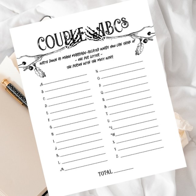 Papier Jusqu'à ce que la mort nous sépare | Couple ABC's  (Créateur téléchargé)
