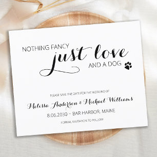 Papier Just Love Pet Dog Enregistrer La Date Budget QR Co