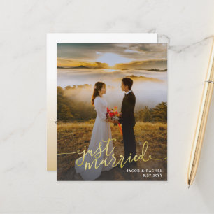 Papier Juste marié Gold Type Photo Mariage