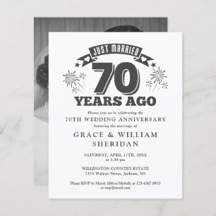 Papier Juste marié pour le 70e anniversaire Invitation ph