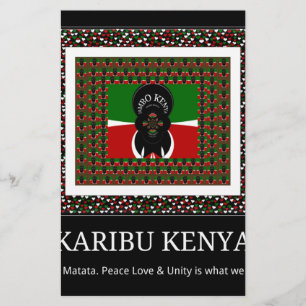 Papier Karibu Kenya : Design des couleurs du drapeau nati