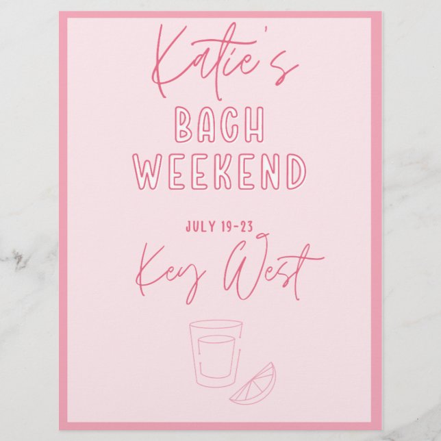 Papier Katie's Bach Weekend Events (Devant)