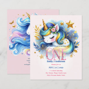 Papier Kawaii Unicorn 1er anniversaire Fairytale Annivers