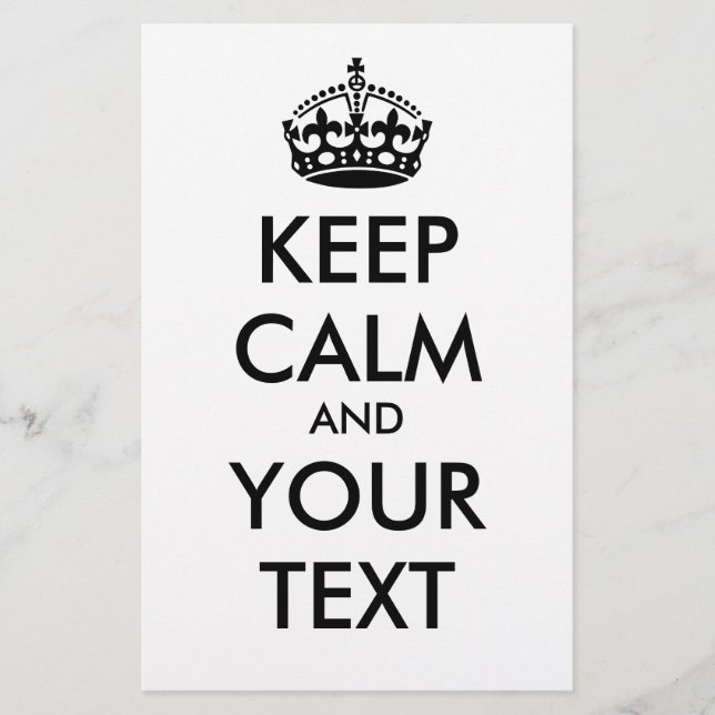 Papier KEEP CALM and YOUR TEXT (Devant)