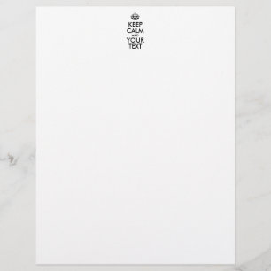 Papier KEEP CALM personnalisé et votre texte
