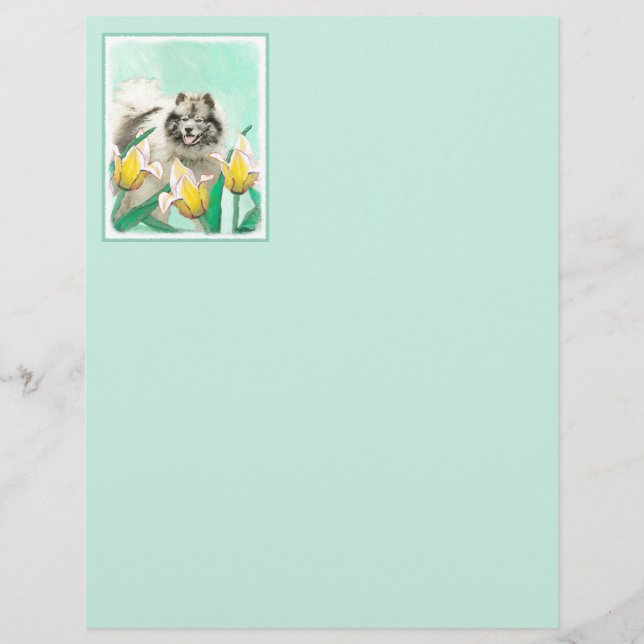 Papier Keeshony in Tulips Peinture mignonne Original Chie (Devant)