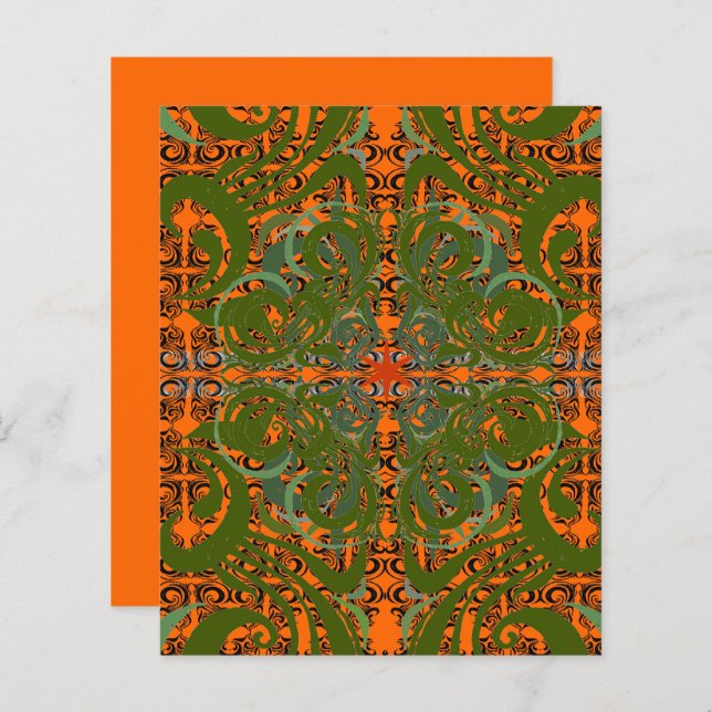 Papier Khokhloma Exotique motif (Devant / Derrière)