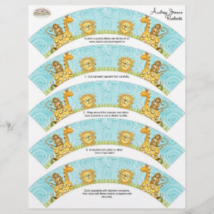 Papier Kit de douche pour bébé Jungle Giraffe Cupcake