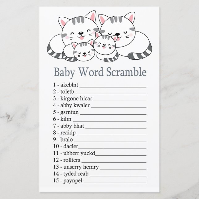 Papier Kittens Baby jeu de brouillage de mot (Devant)